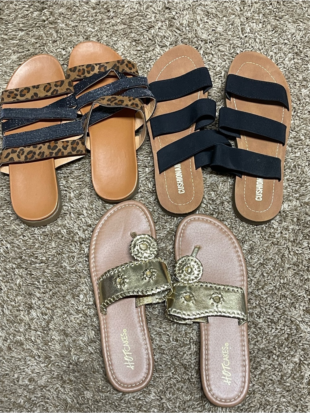 Lot of 3 pairs of Sandals